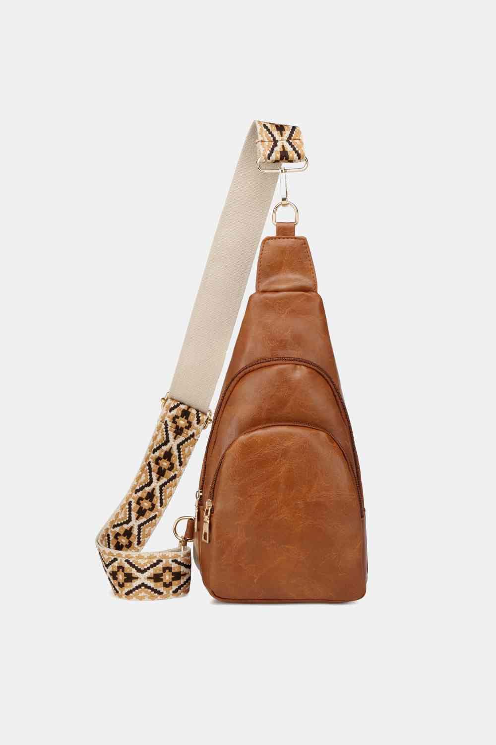 Faux Leather Sling Bag Ochre / One Size