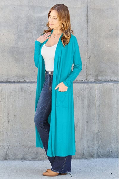 Basic Bae Full Size Open Front Long Sleeve Duster Cardigan