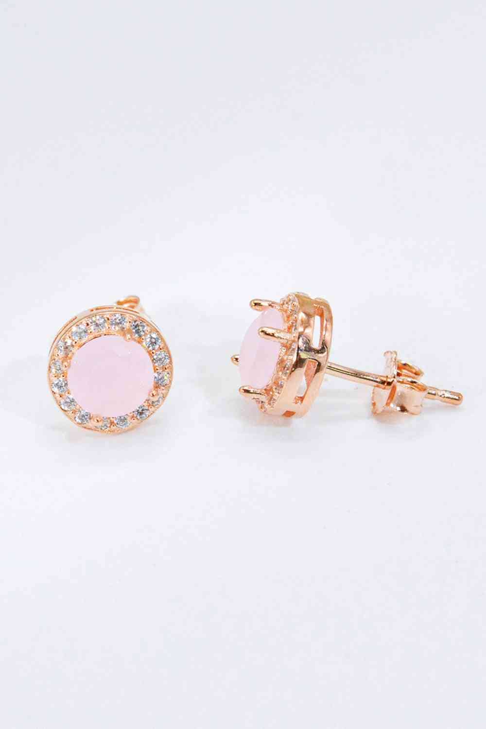 Give It To You 925 Sterling Silver Quartz Earrings Rose Gold / One Size