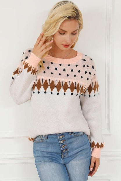 Geometric Long Sleeve Sweater