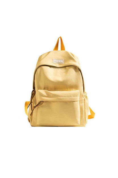 Adored Fashion Polyester Backpack Pastel Yellow / One Size