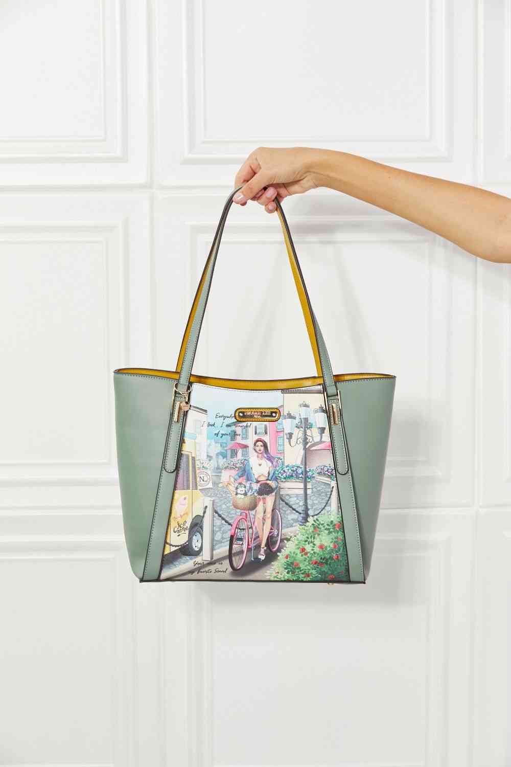 Nicole Lee USA Around The World Handbag Set Sage / One Size