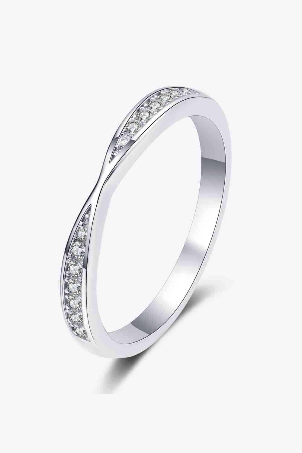 Infinity Moissanite Rhodium-Plated Ring