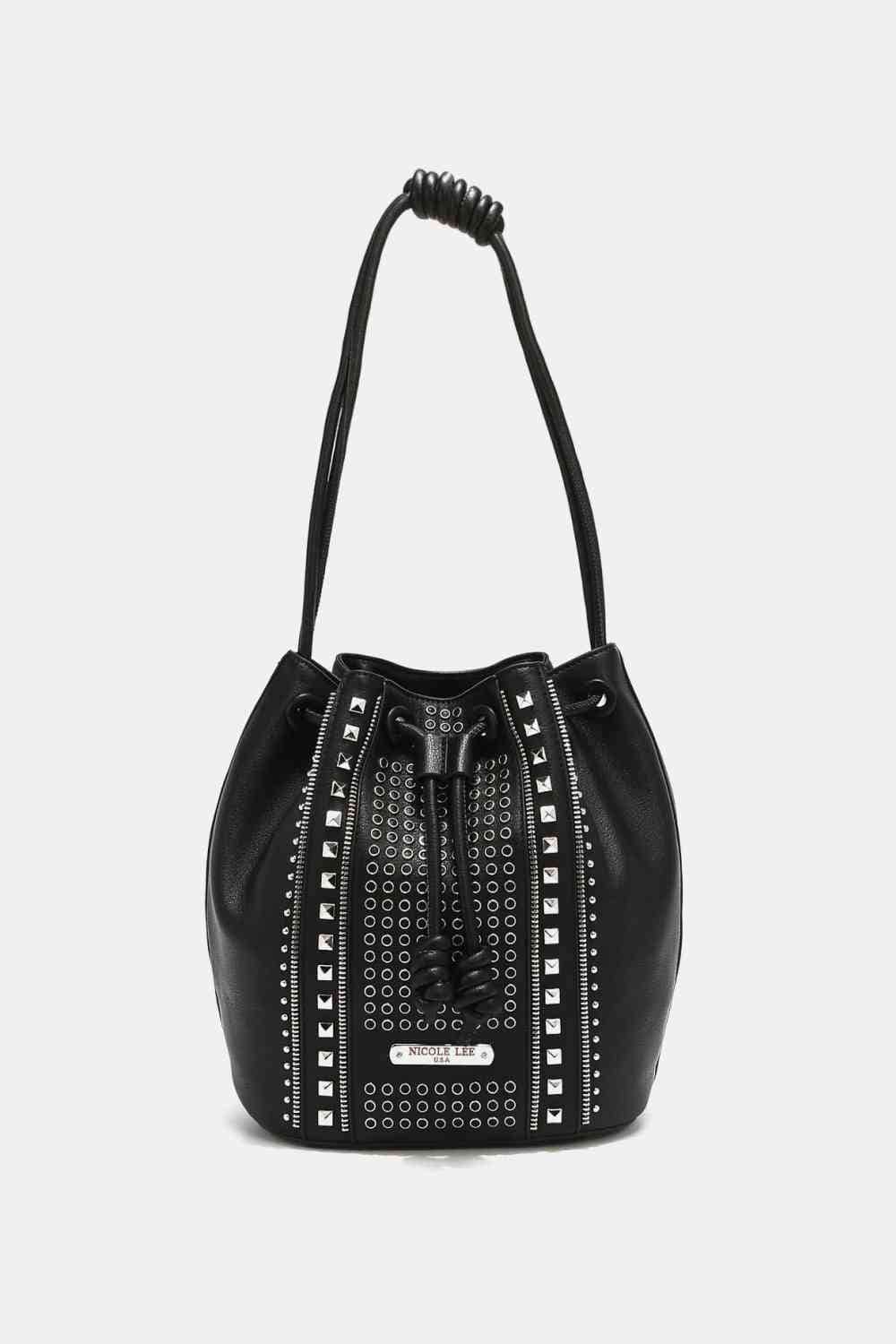 Nicole Lee USA Amy Studded Bucket Bag Black / One Size