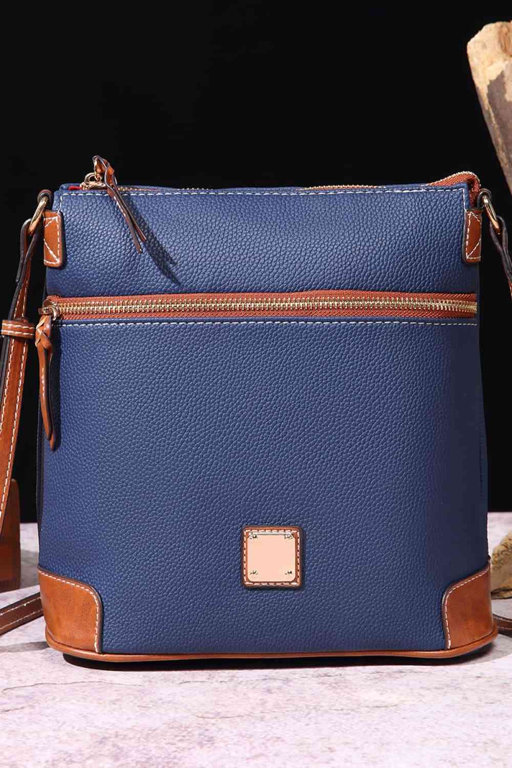 Square Vegan Leather Crossbody Bag Cobalt Blue / One Size