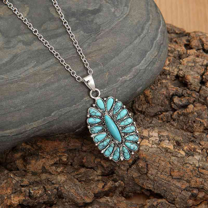 Artificial Turquoise Pendant Alloy Necklace Turquoise / One Size