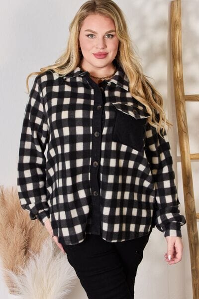 Hailey & Co Full Size Plaid Button Up Shirt