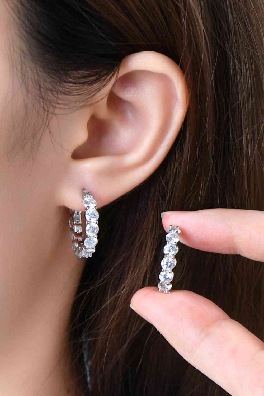 7.2 Carat Moissanite 925 Sterling Silver Earrings Silver / One Size