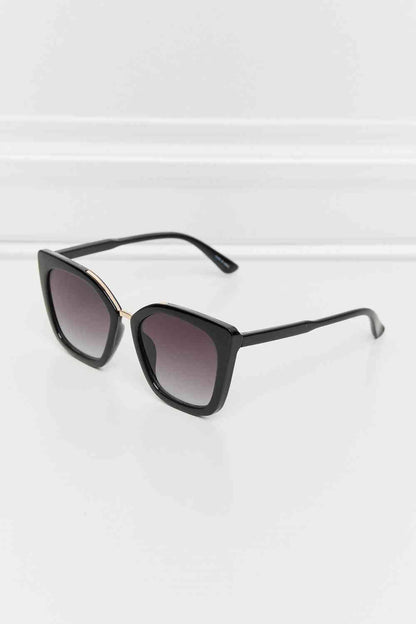 Cat Eye Full Rim Polycarbonate Sunglasses Black / One Size