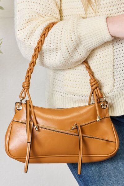 SHOMICO Braided Strap HandBag TAN / One Size