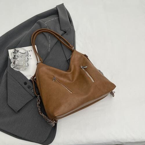 Convertible Vegan Leather Shoulder Bag