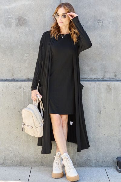 Basic Bae Full Size Open Front Long Sleeve Duster Cardigan