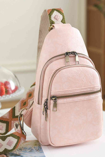 Adored It's Your Time Vegan Leather Sling Bag Blush Pink / One Size