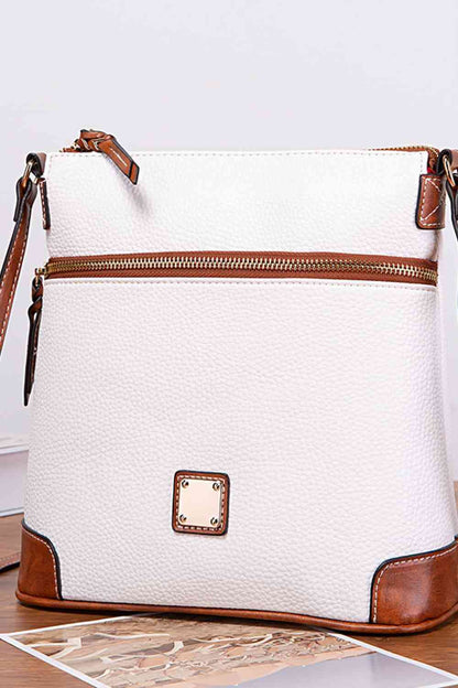 Square Vegan Leather Crossbody Bag White / One Size