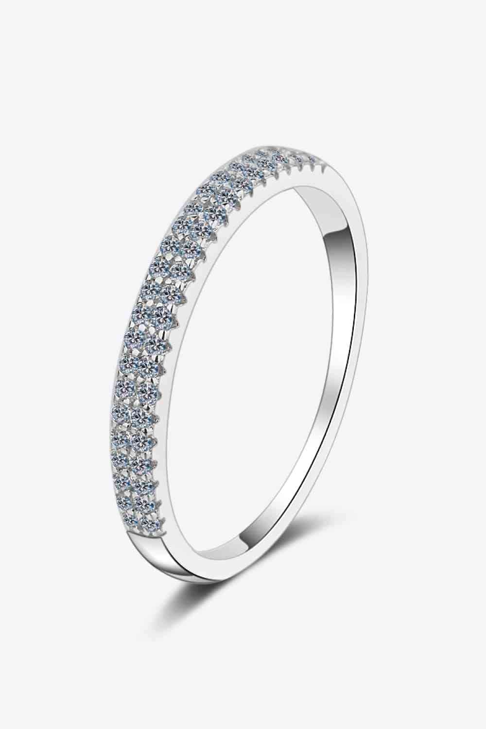 Moissanite 925 Sterling Silver Half-Eternity Ring Silver / 4