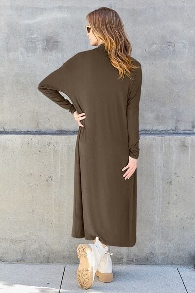 Basic Bae Full Size Open Front Long Sleeve Duster Cardigan