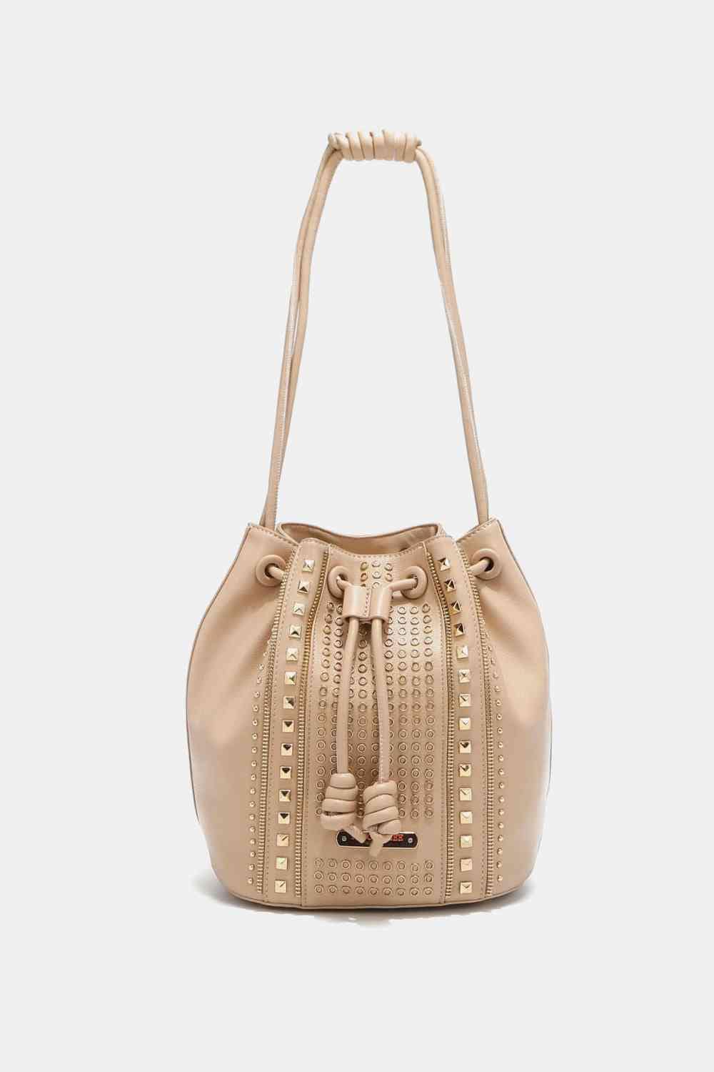 Nicole Lee USA Amy Studded Bucket Bag Beige / One Size