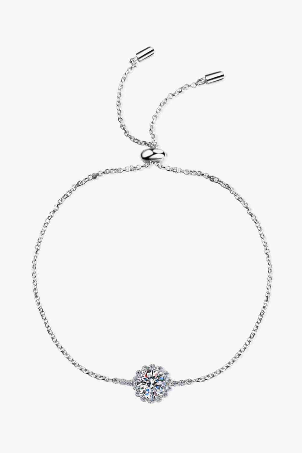 1 Carat Moissanite Chain Bracelet Silver / One Size