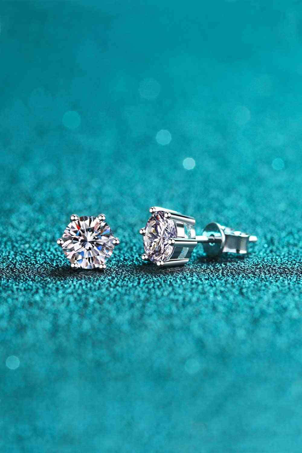 Endless Cheer Moissanite Stud Earrings Silver / One Size