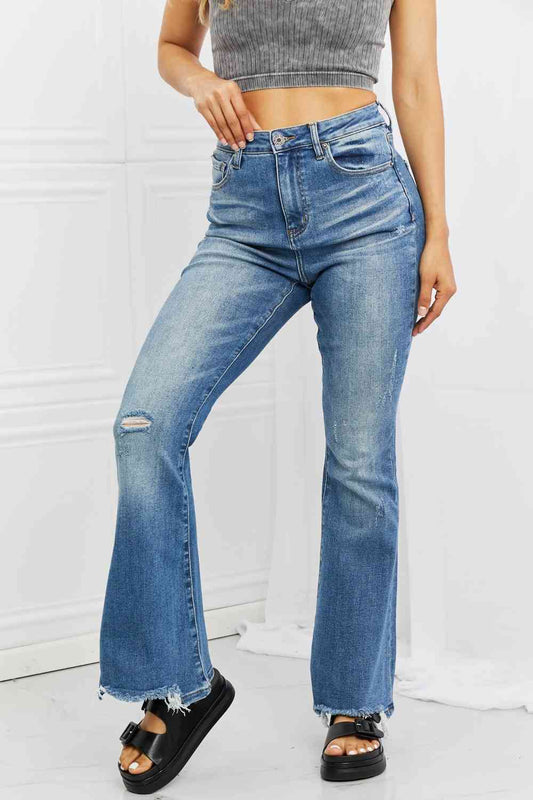 RISEN Full Size Iris High Waisted Flare Jeans Medium / 1(25)